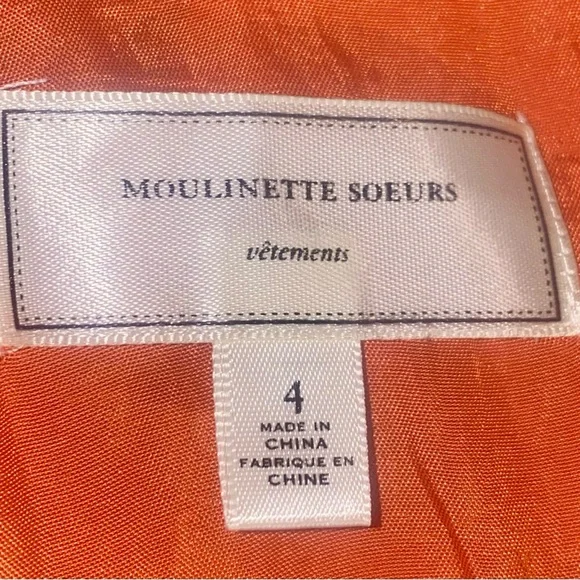 Moulinette Soeurs silk Dress Women Size 4 - Picture 7 of 8